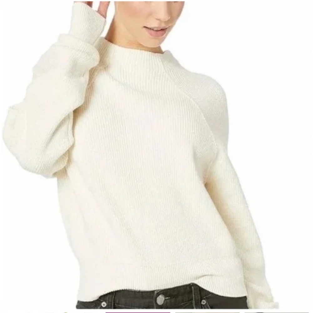 Free People Women’s “Too Good” Ribbed Pullover White Size M